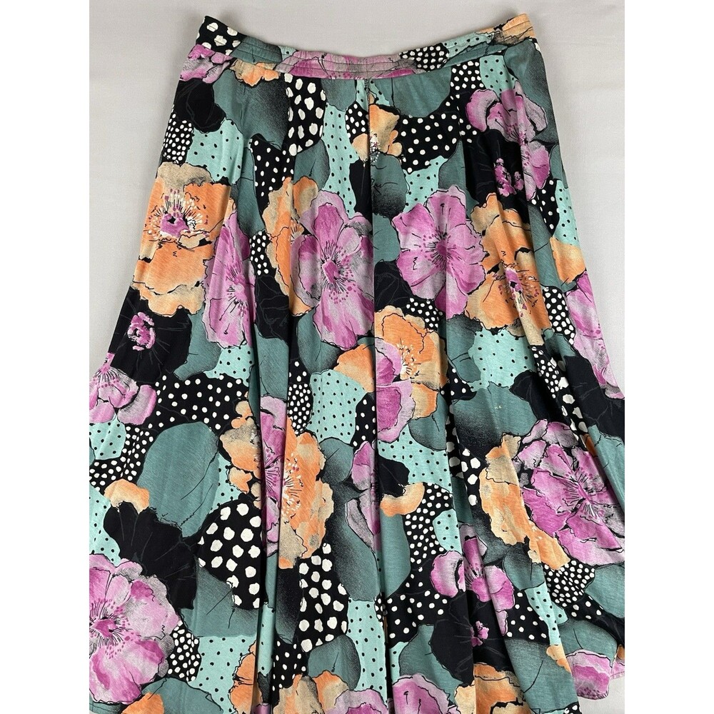Carole Little For Saint Tropez West Jersey Knit Skirt Women's 10 Floral Vintage